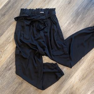 Express Black extreme high rise Paperbag pants size XS